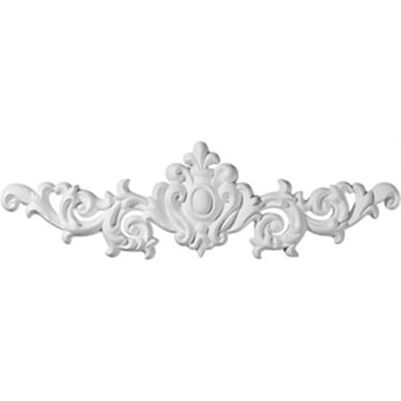 12 In. W X 3.75 In. H X .62 In. P Architectural Accent - Marcella Small Leaf With Scrolls Onlay